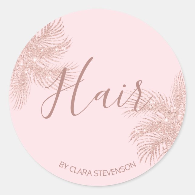 Sticker Rond Elégant rose d'or parties scintillant rose cheveux (Devant)