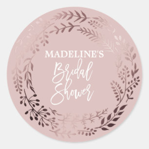 Sticker Rond Élégant Rose Fête des mariées rose or Favoriser St