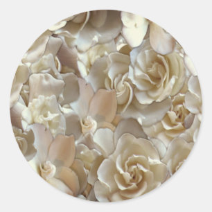 Sticker Rond Élégant Rose floral Motif pétal