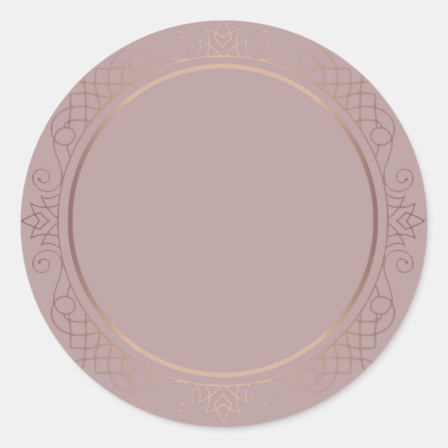 Sticker Rond Élégant Rose Gold Blank Modèle tendance moderne (Devant)