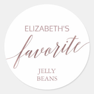 Sticker Rond Élégant Rose Gold Calligraphie Son et son favori