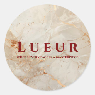 Sticker Rond Elegant Rose Gold Marble Beauty Salon Professional
