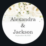 Sticker Rond Elégant Rose & Gold Modern Police Wedding Favor<br><div class="desc">Parfait pour votre journée spéciale ! Consultez nos articles correspondants : https://www.zazzle.com/store/bdp_designs/products?cg=196448434588051810</div>