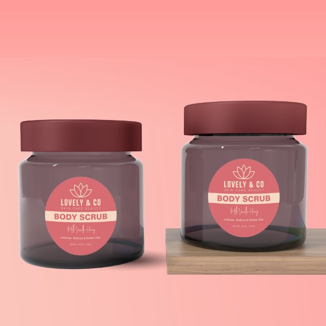 Sticker Rond Elegant Rose & Ivory Salon Beauty Product Label  (Créateur téléchargé)