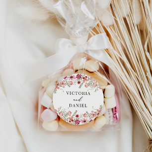 Sticker Rond Elégant rose Peach Floral Wedding Faveurs