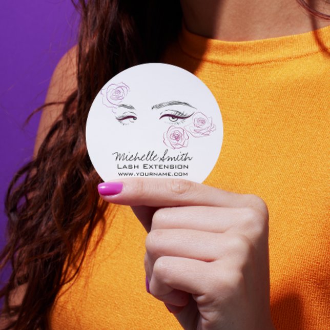 Sticker Rond Elégant rose Roses Floral Aquarelle Beauté Salon (Créateur téléchargé)