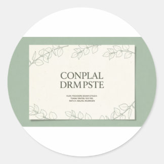 Sticker Rond Elegant Sage Green Botanical Wedding Invitation - 