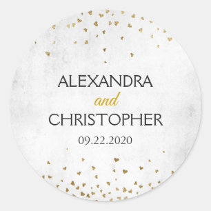 Sticker Rond Elégant Sceau d'enveloppe à huile d'or blanc