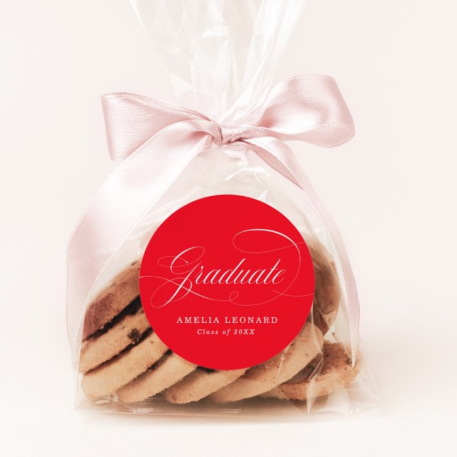 Sticker Rond Élégant Script de calligraphie Grad Grad Grad Grad (Créateur téléchargé)