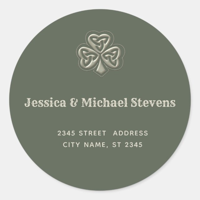 Sticker Rond Elégant shamrock irlandais à la mode (Devant)