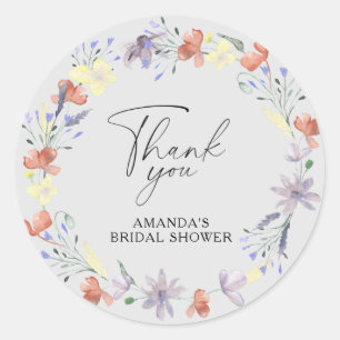 Sticker Rond Élégant shower bohème floral de mariage