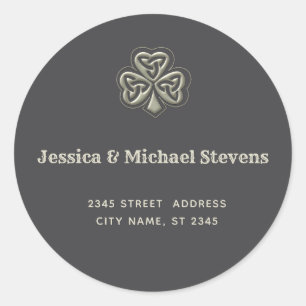 Sticker Rond Elégant tendance shamrock irlandais chanceux Class
