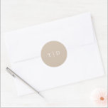 Sticker Rond Élégant terroir Neutre Monogramme Mariage moderne<br><div class="desc">stickers de mariage moderne avec un design propre avec votre monogramme dans une police serif.</div>