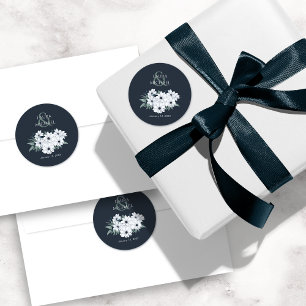 Sticker Rond Élégant Turquoise Mint Floral