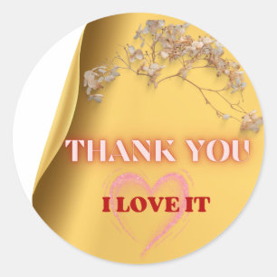 Sticker Rond Élégant Un Merci Moderne Doux