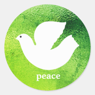 Sticker Rond Elégant Vert Moderne Paix Vacances Enveloppe Sceau