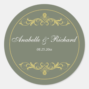 Sticker Rond Élégant victorien