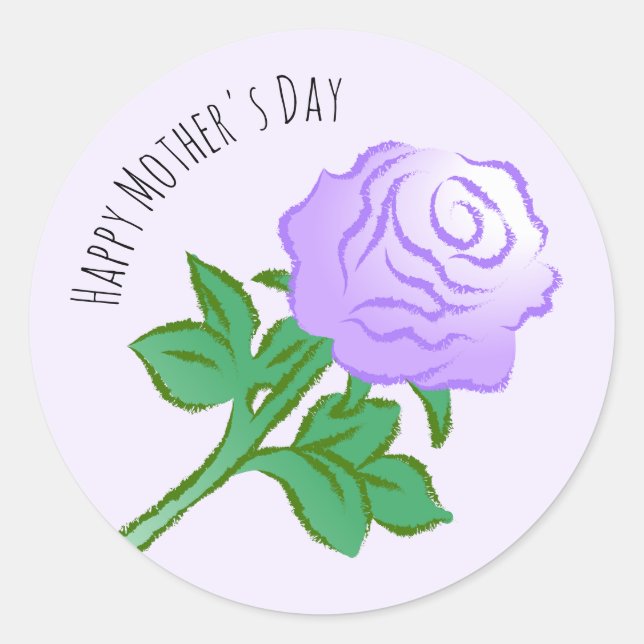 Sticker Rond Elegant Violet Rose (Devant)