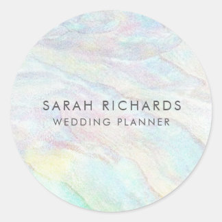 Sticker Rond Élégant Wedding planner Opal Simple