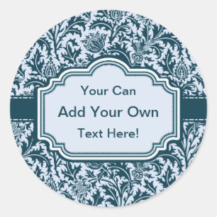 Sticker Rond Élégant William Morris Floral Thistle Motif
