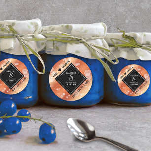 Sticker Rond Élégante 8ème anniversaire du Mariage de bronze