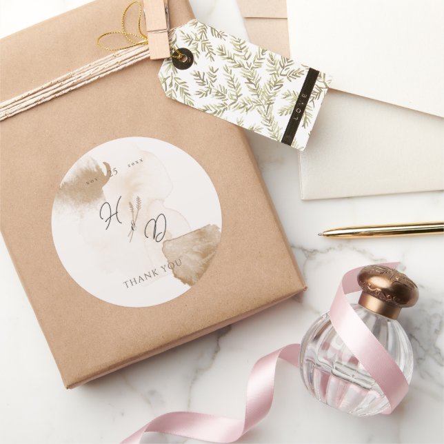 Sticker Rond Elégante aquarelle Boho (Cadeaux)