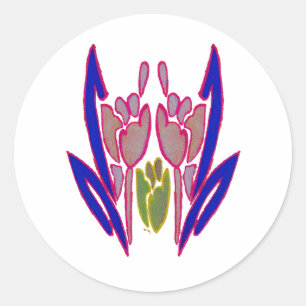 Sticker Rond Elégante aquarelle Rose Imprimer