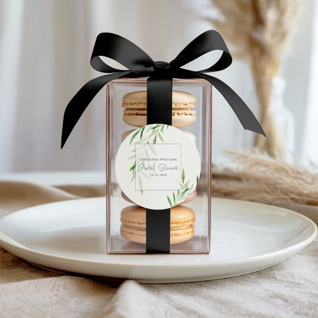 Sticker Rond Elégante aquarelle Willow Greenergie Fête des mari (Créateur téléchargé)