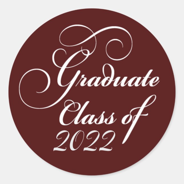 Sticker Rond Élégante Classe de Graduation de 2022 Merci (Devant)