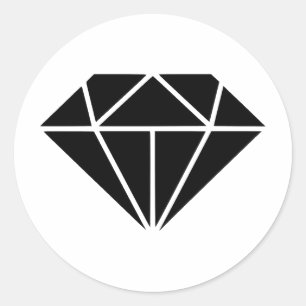 Sticker Rond Elégante conception de diamant monochrome