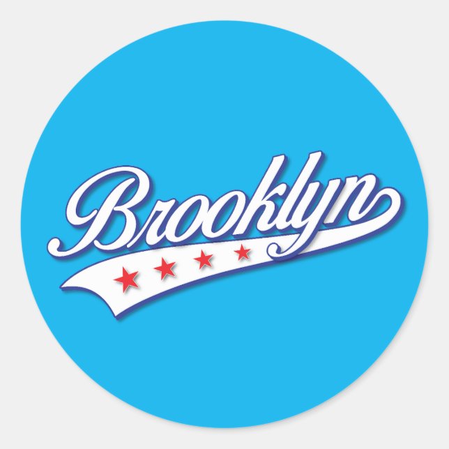 Sticker Rond Elégante couleur bleue Brooklyn Swoosh Conception  (Devant)