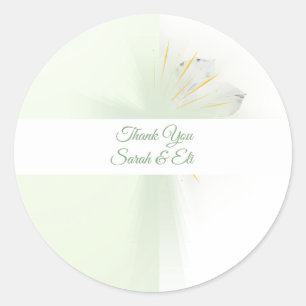 Sticker Rond Élégante croix florale brillante