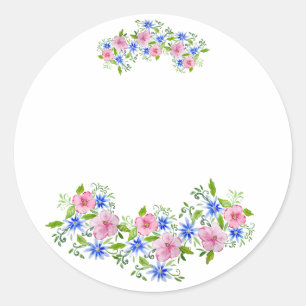 Sticker Rond Elégante décoration florale motif