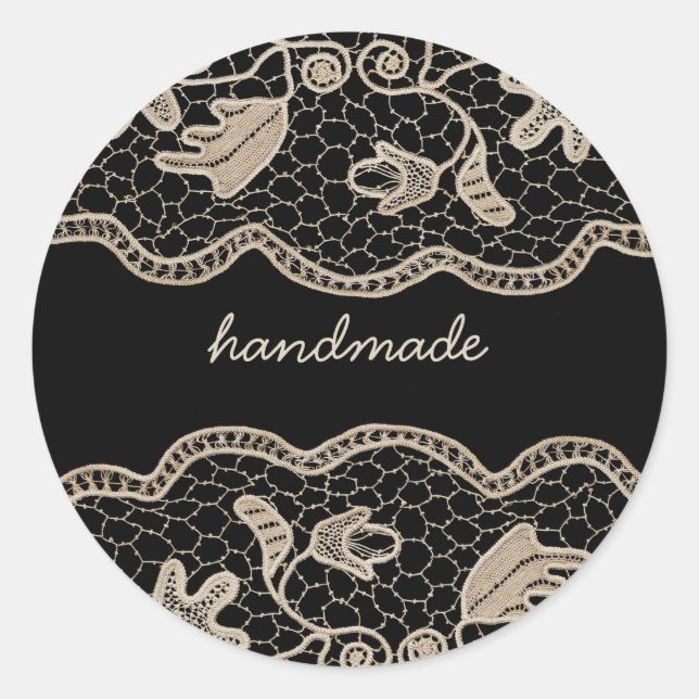 Sticker Rond Elégante dentelle Crochet (Devant)