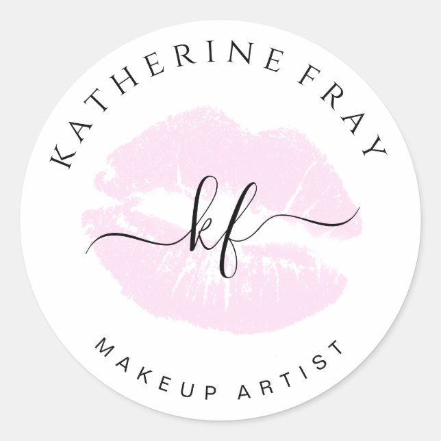 Sticker Rond Élégante écriture manuscrite calligraphie lèvres r (Devant)