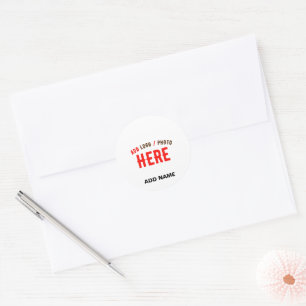 STICKER ROND ÉLÉGANTE ENVELOPPE BLANCHE MODERNE PERSONNALISABLE
