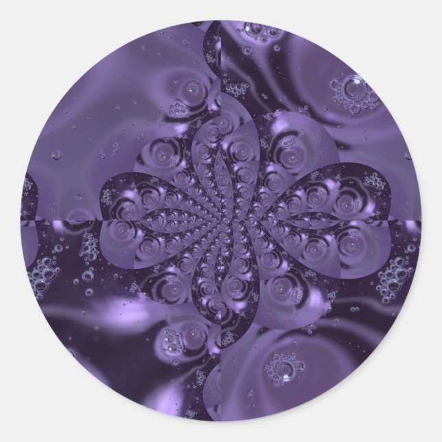 Sticker Rond Élégante étincelle Royale Purple Liquide (Devant)
