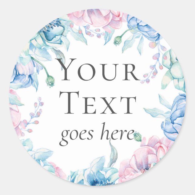 Sticker Rond Elégante ferme aquarelle florale pivoine fleurs (Devant)