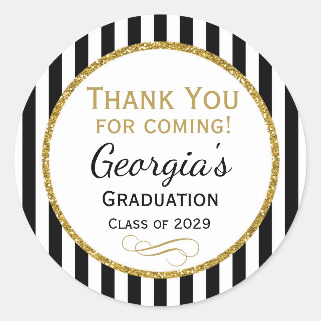 Sticker Rond Élégante fête de graduation Favoriser les étiquett (Devant)