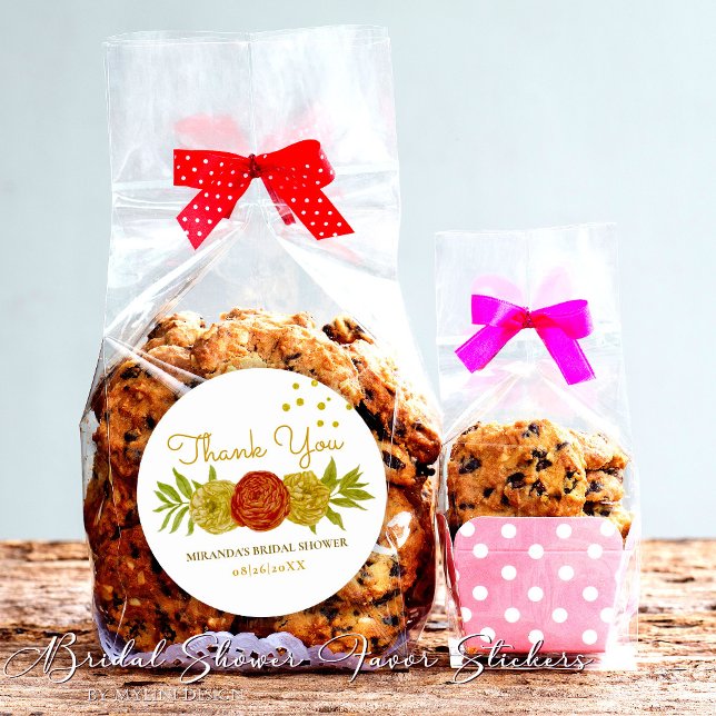 Sticker Rond Élégante Fête des mariées de pointes d'or floral (Créateur téléchargé)