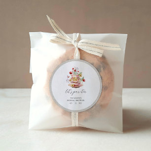 Sticker Rond Elégante Fête des mariées de Tea Party Fleur sauva