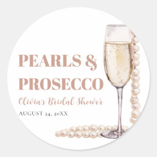 Sticker Rond Élégante fête prénuptiale aux perles modernes et a
