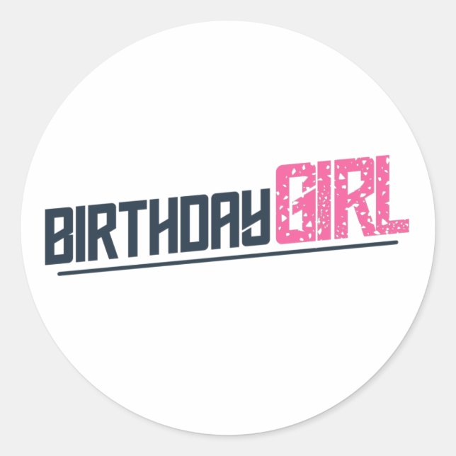 Sticker Rond Élégante fille d'anniversaire (Devant)