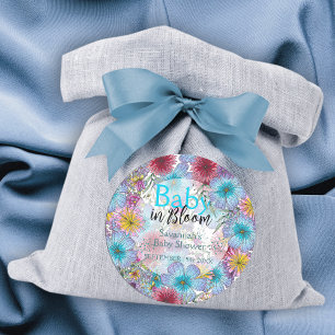 Sticker Rond Élégante Fleurs de Bohême Radiant Baby in Bloom