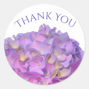 Sticker Rond Elégante florales violettes roses hydrangées