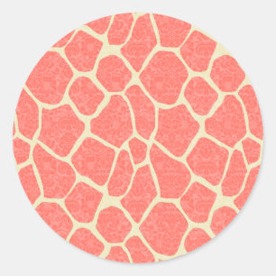 Sticker Rond Elégante girafe romantique moderne damask