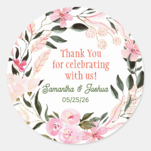 Sticker Rond Elégante invitation de mariage Sceau