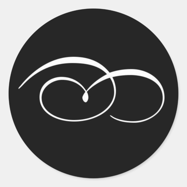 Sticker Rond Elégante invitation de mariage Sceau (Devant)