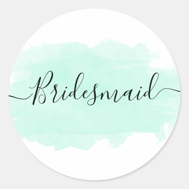 Sticker Rond Elégante jolie menthe d'aquarelle couleur chick (Devant)