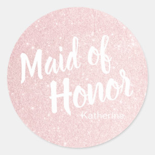 Sticker Rond Élégante jolie rose parties scintillant d'or bonne